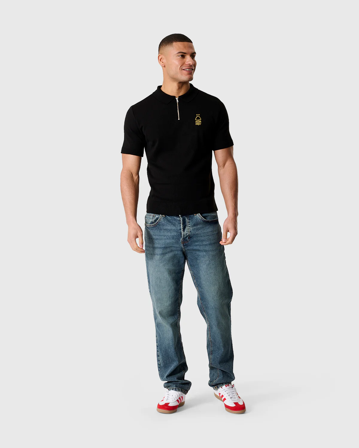 NFFC Black Essential Knit Short Sleeve Polo - Image 3
