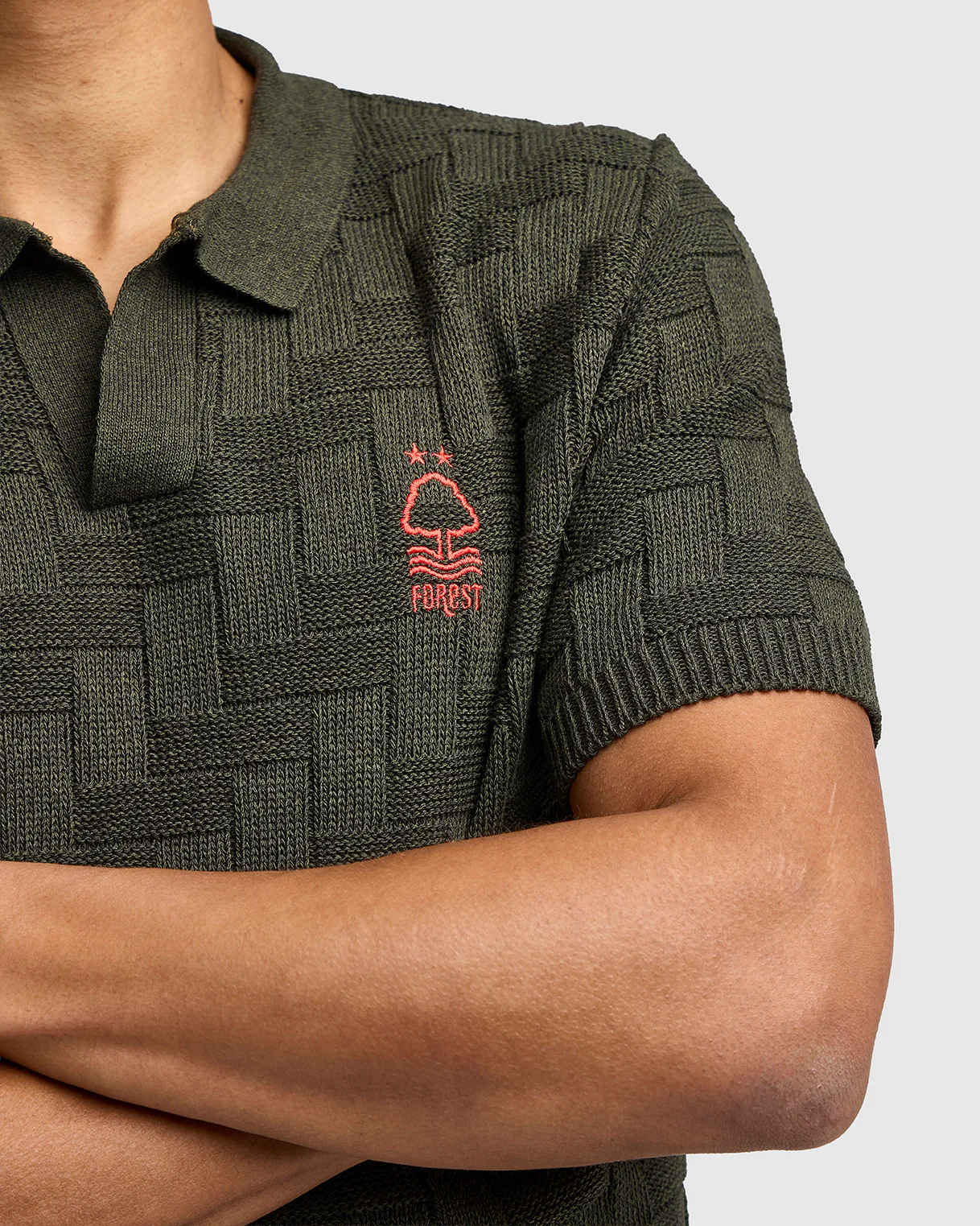 NFFC Musk Herringbone Open Collar Polo - Image 4
