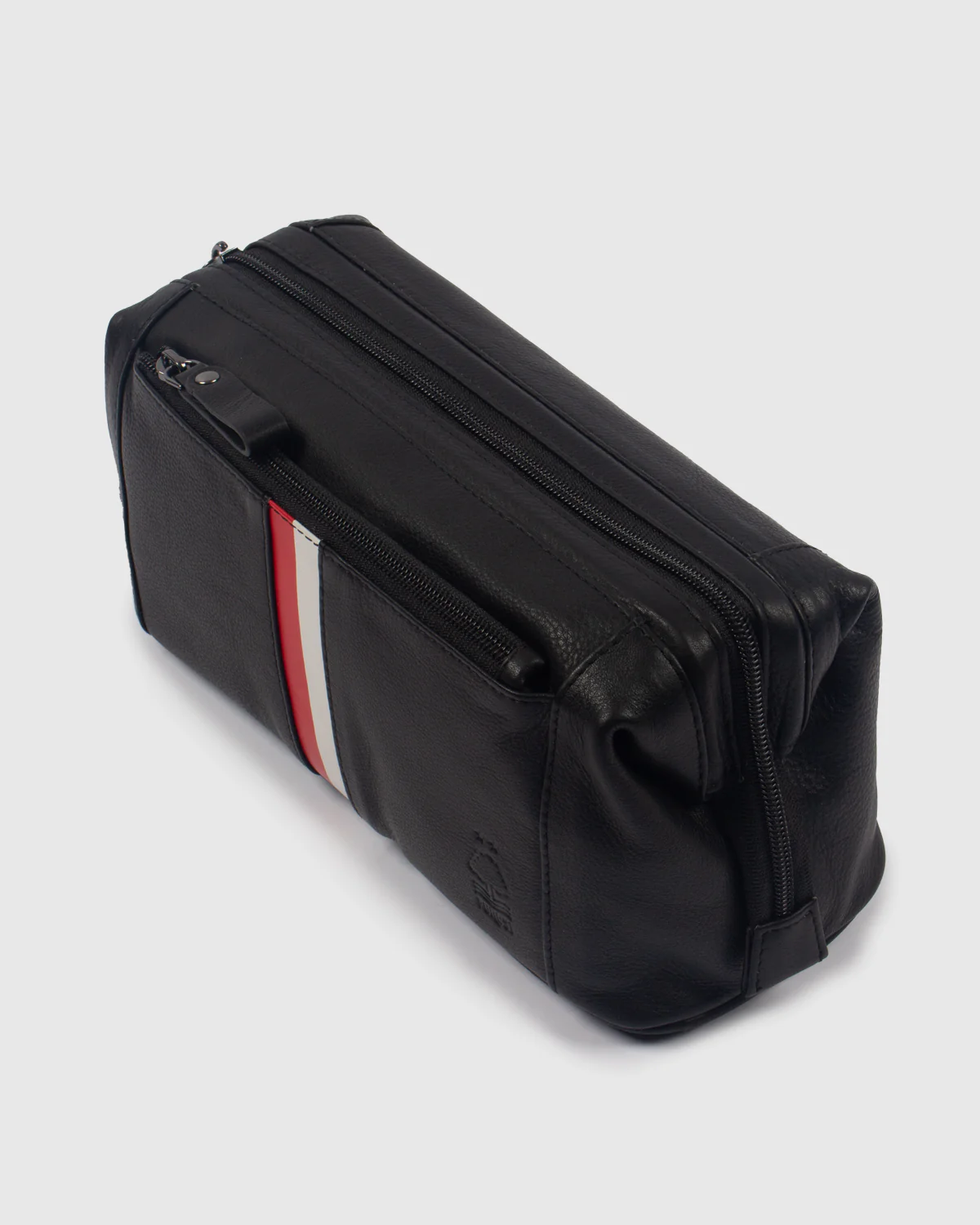 NFFC Black Leather Banded Wash Bag - Image 2