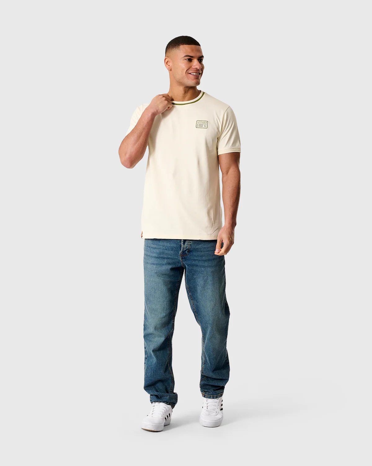 NFFC Khaki Classic Ecru Bubble Knit T-Shirt - Image 3
