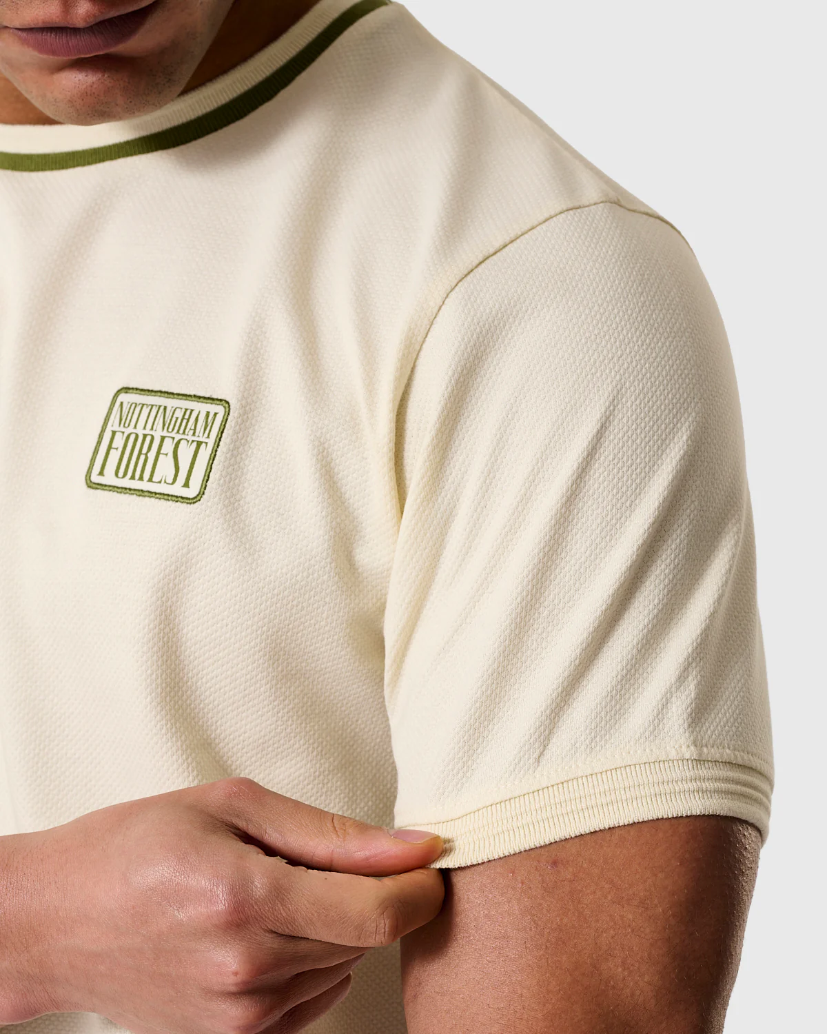 NFFC Khaki Classic Ecru Bubble Knit T-Shirt - Image 6