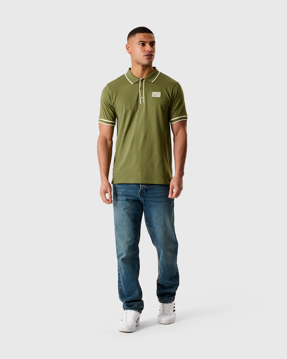 NFFC Khaki Classic Tipped Polo - Image 3