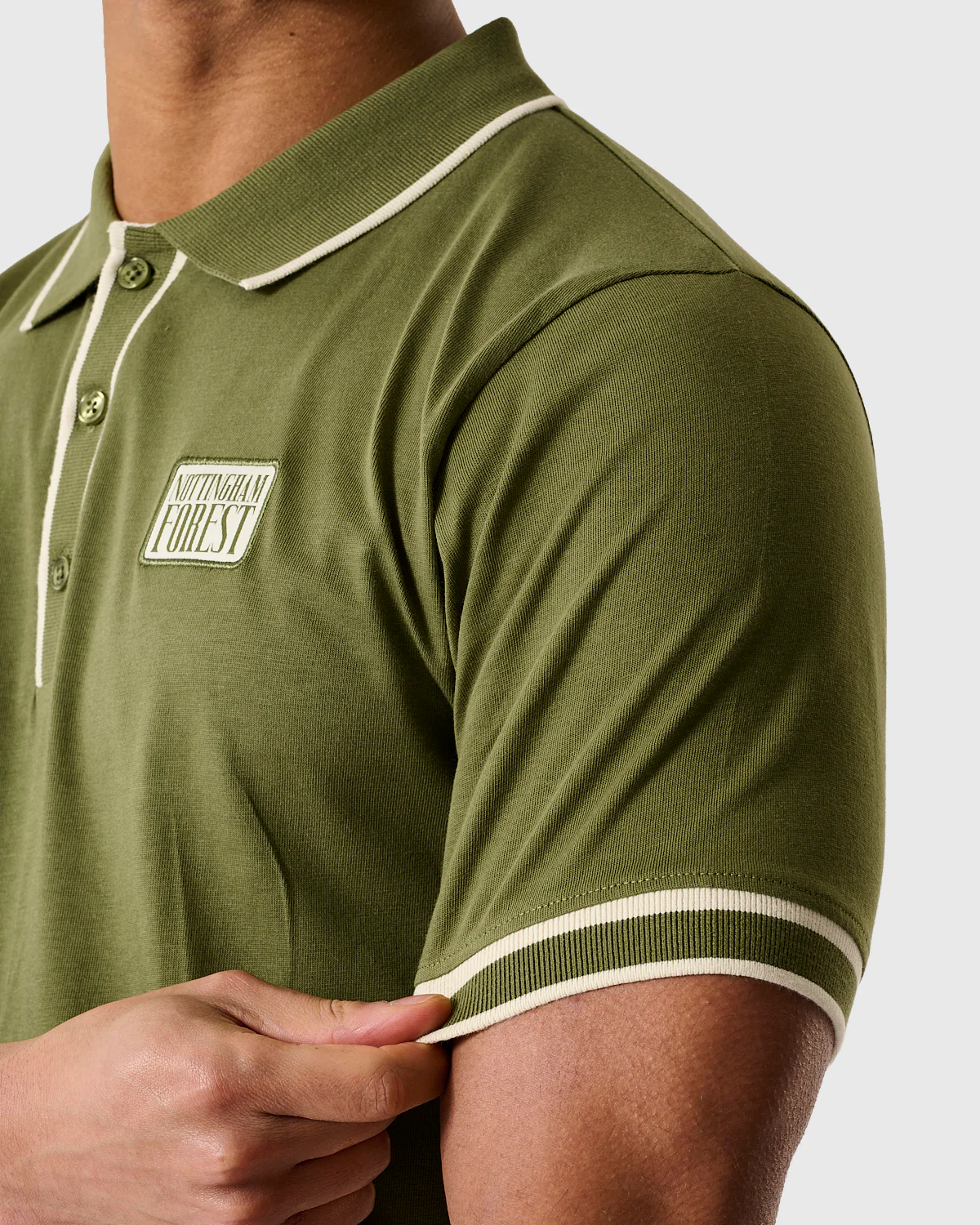 NFFC Khaki Classic Tipped Polo - Image 5