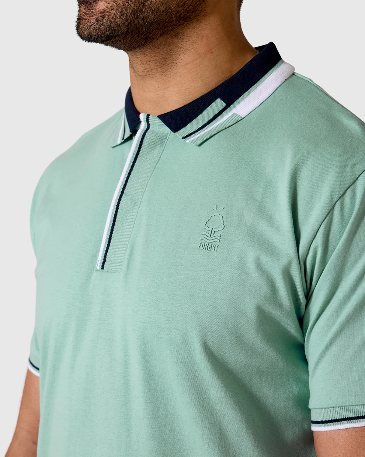 NFFC Light Teal Bridgford Tipped Polo - Image 4