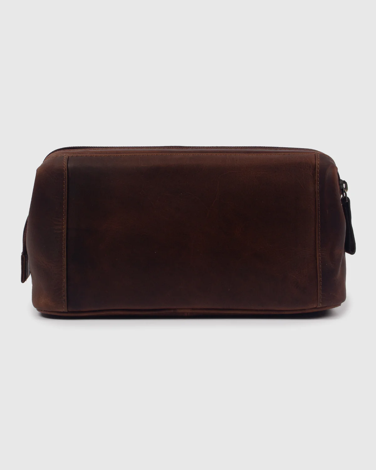 NFFC Brown Leather Banded Wash Bag - Image 3