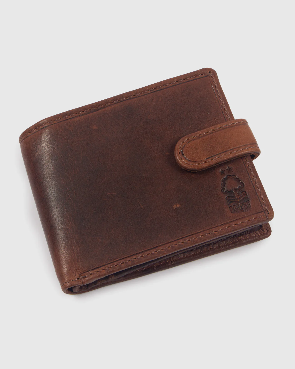 NFFC Brown Leather Popper Wallet