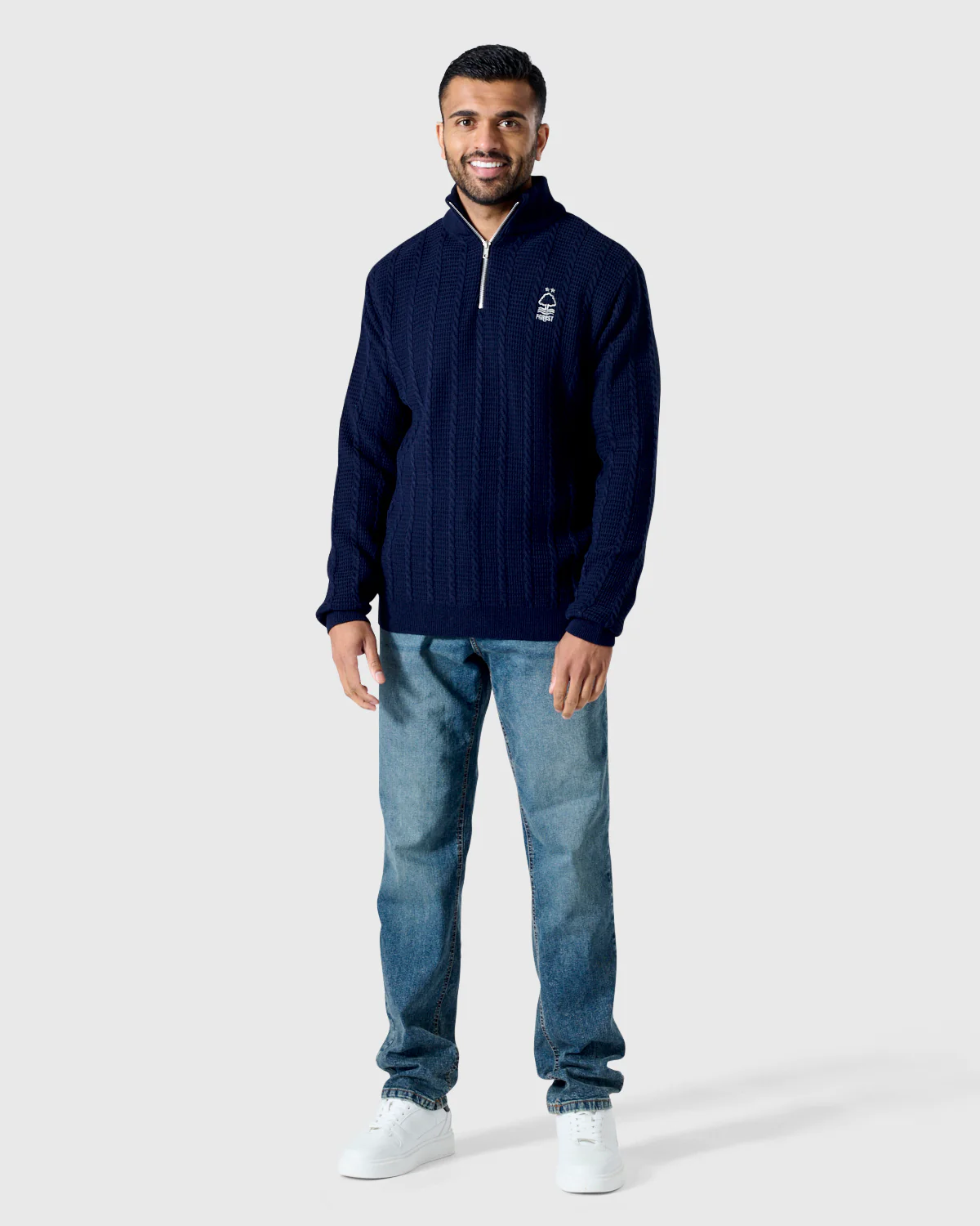 NFFC Navy Cable Knit 1/4 Zip Top - Image 3
