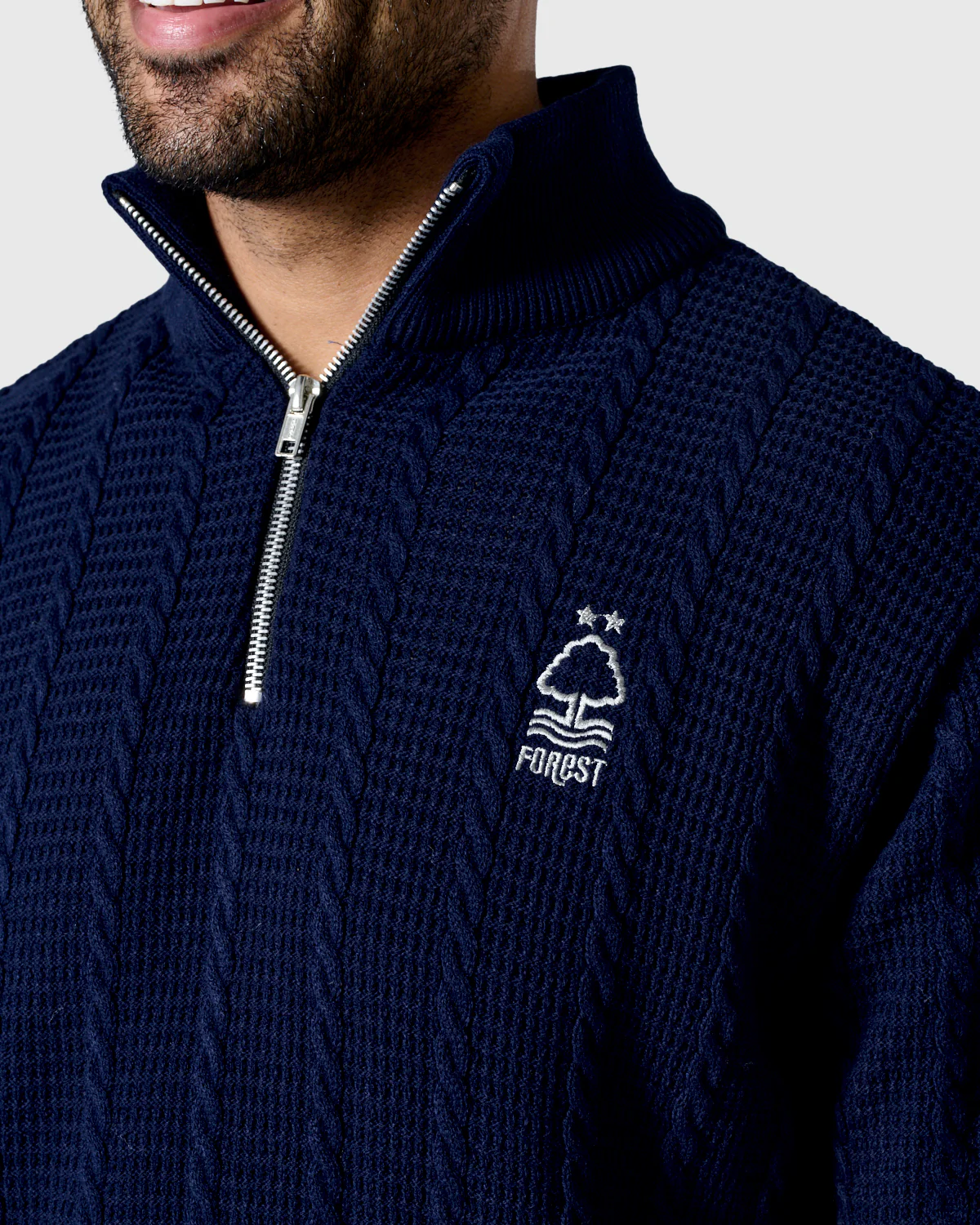 NFFC Navy Cable Knit 1/4 Zip Top - Image 5