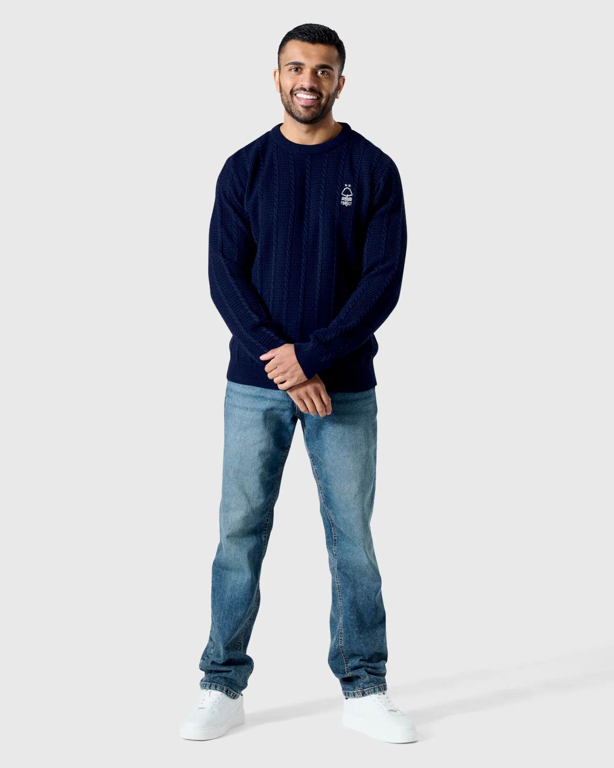 NFFC Navy Cable Knit Crewneck - Image 3