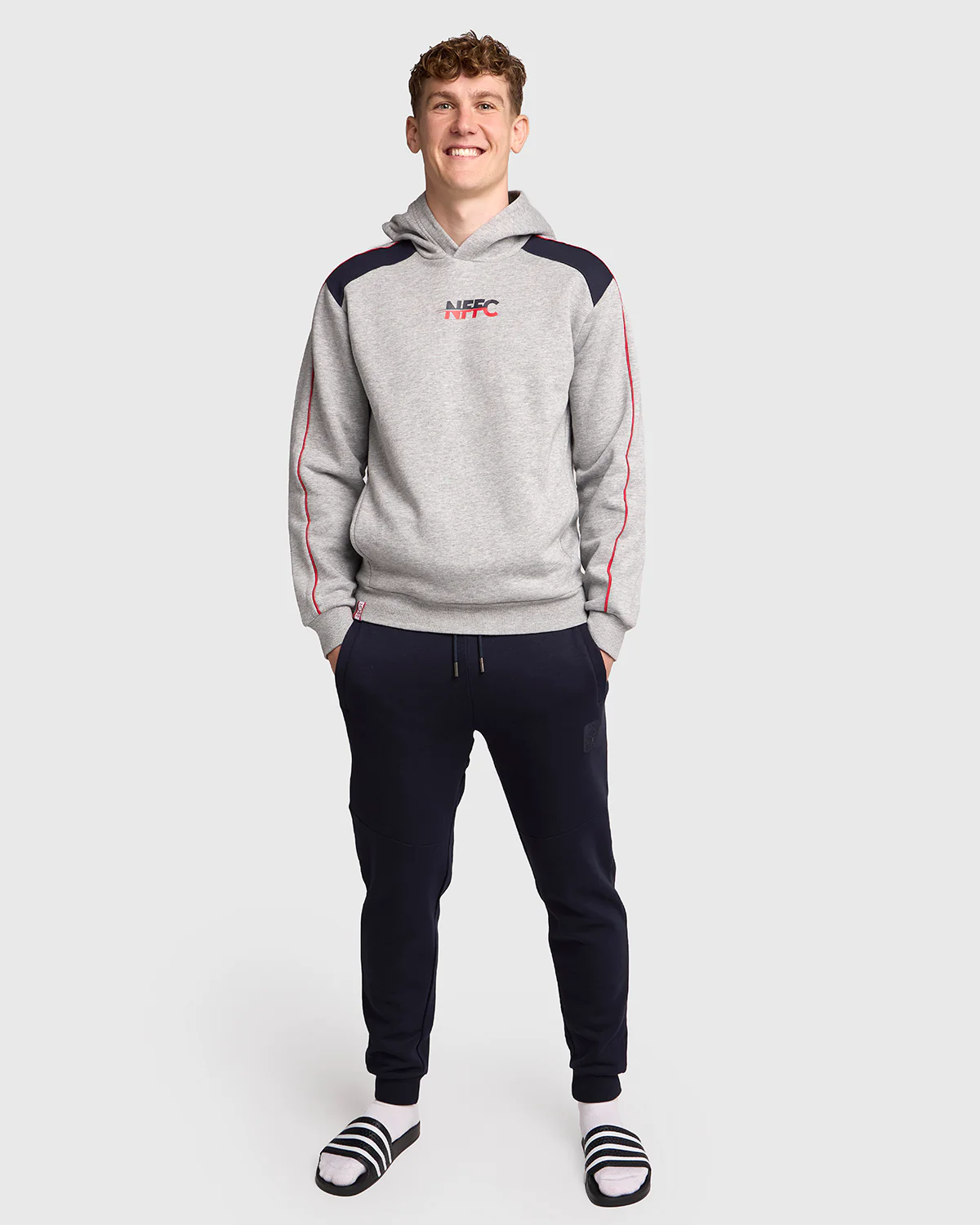 NFFC Grey Club Colours Shoulder Panel Hoodie - Image 3