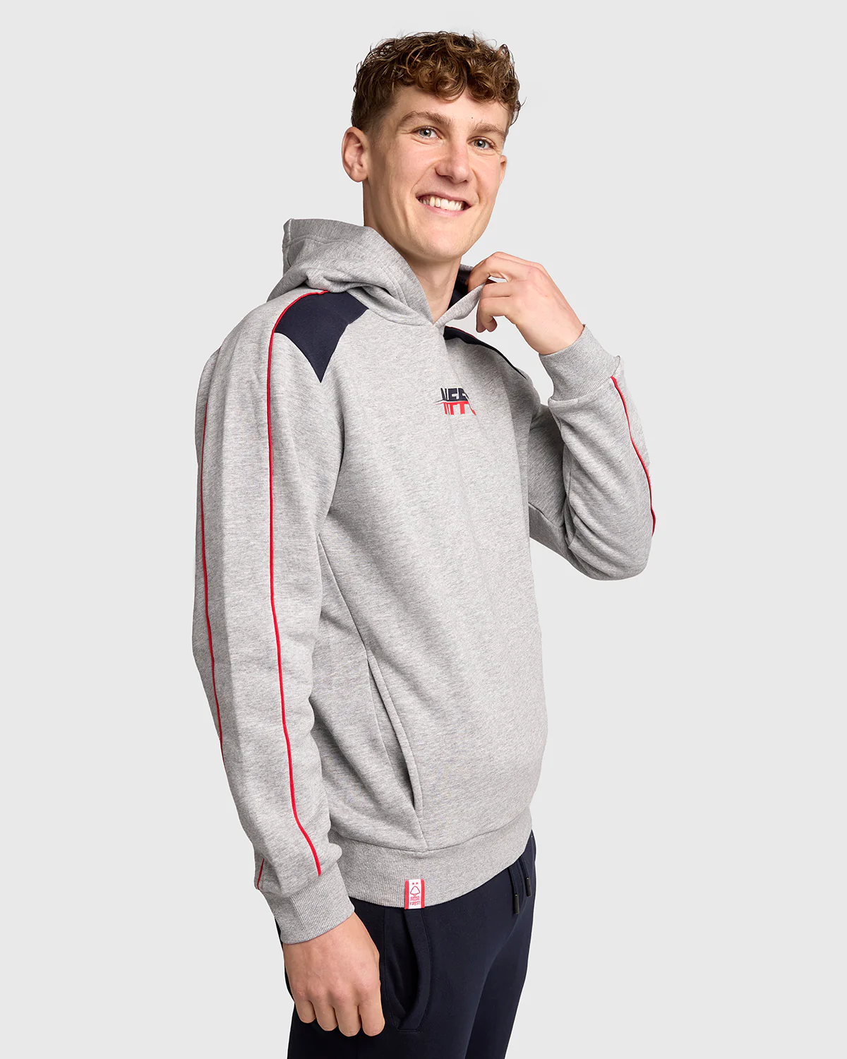 NFFC Grey Club Colours Shoulder Panel Hoodie - Image 4