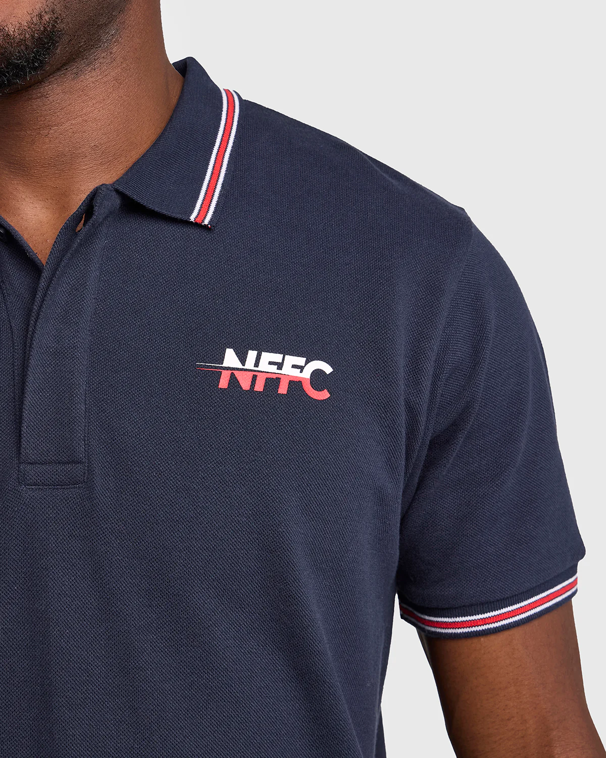 NFFC Navy Club Colours Hidden Placket Polo - Image 3