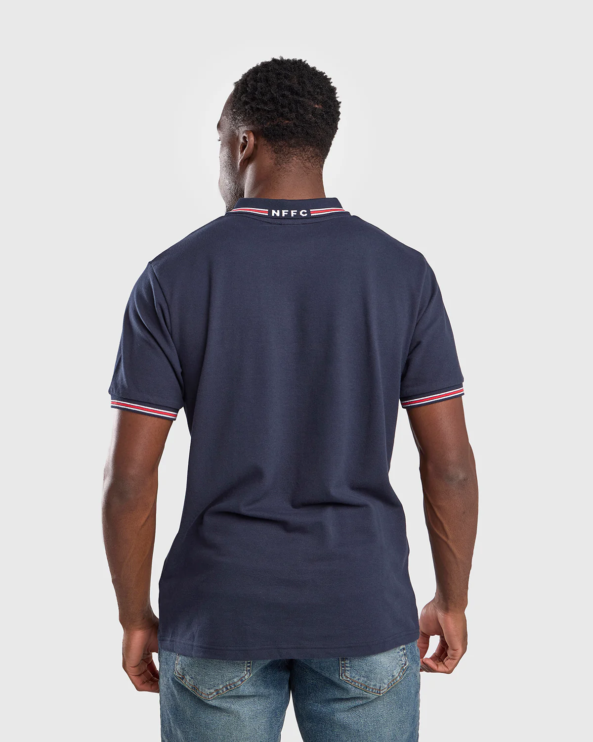 NFFC Navy Club Colours Hidden Placket Polo - Image 4
