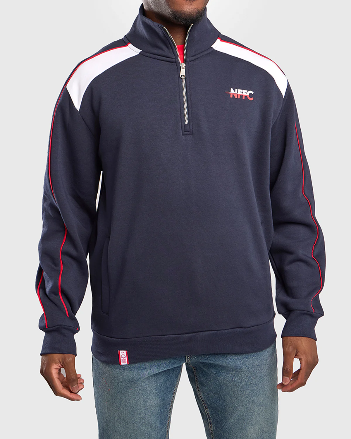 NFFC Navy Club Colours Shoulder Panel 1/4 Zip