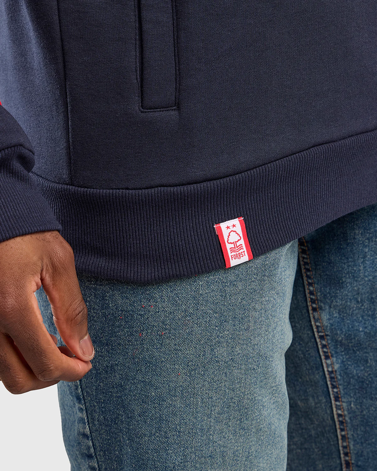 NFFC Navy Club Colours Shoulder Panel 1/4 Zip - Image 3