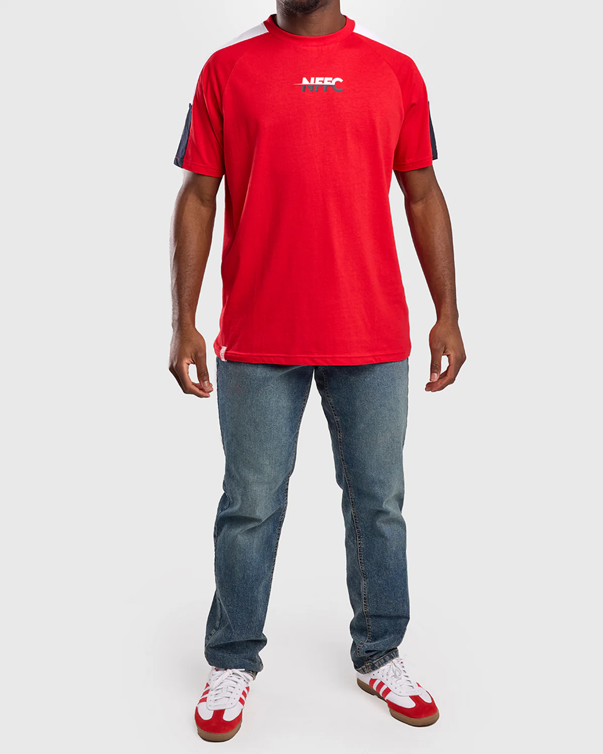NFFC Red Club Colours Shoulder Panel T-Shirt - Image 3