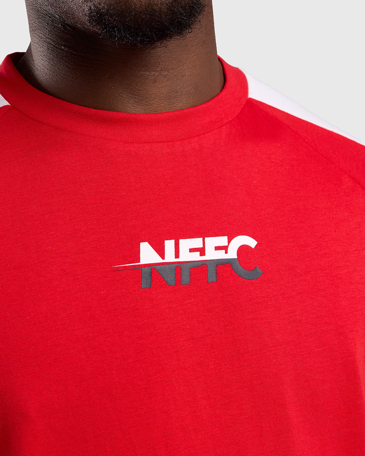 NFFC Red Club Colours Shoulder Panel T-Shirt - Image 4