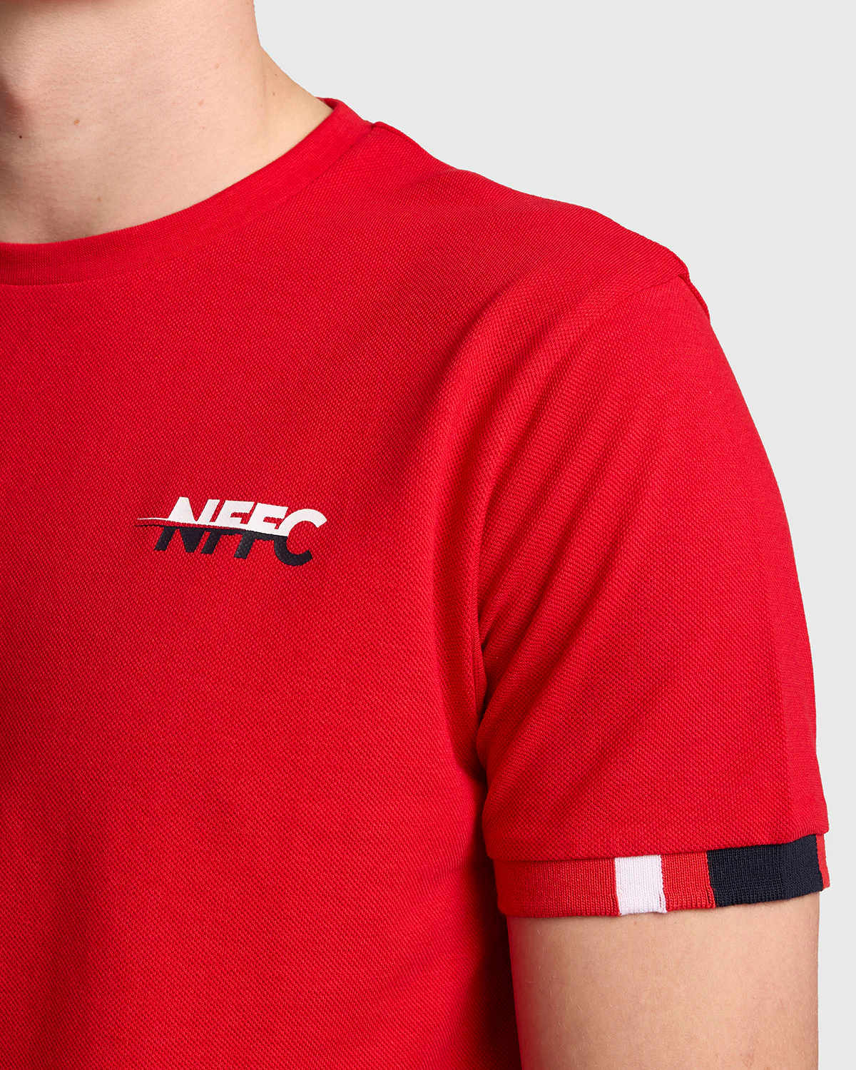 NFFC Red Club Colours Tipped Sleeve T-Shirt - Image 5