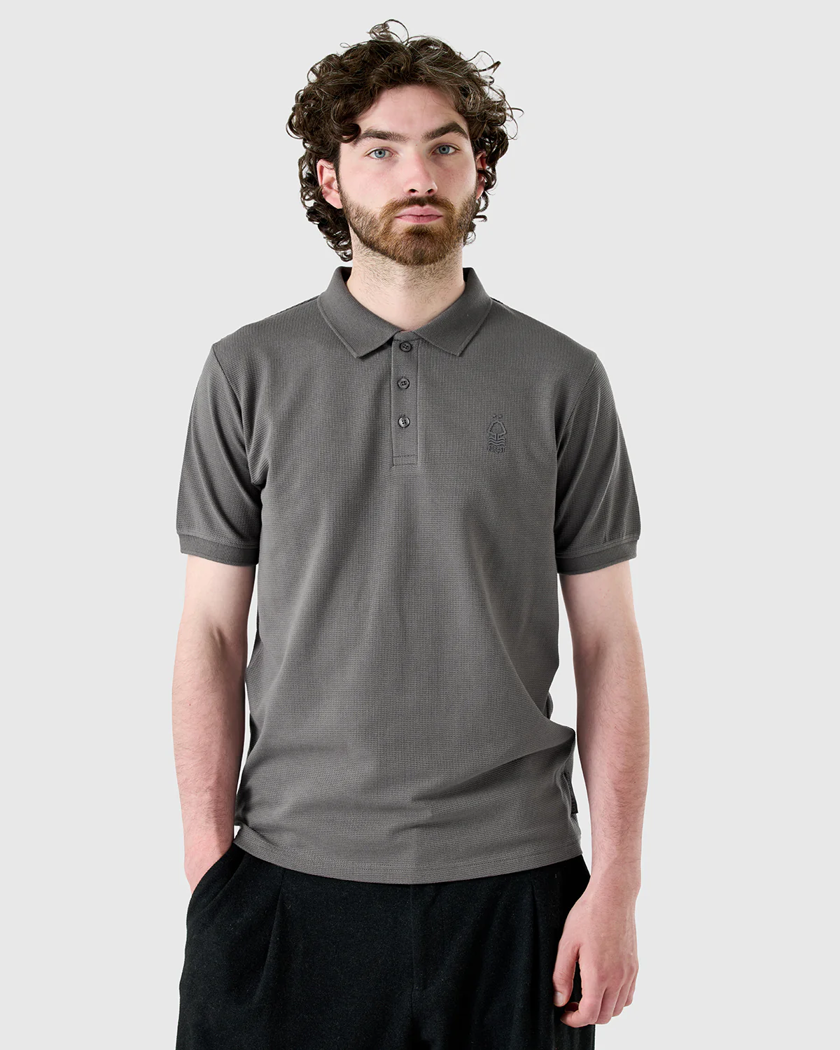 NFFC Charcoal Weekend Edit Waffle Polo