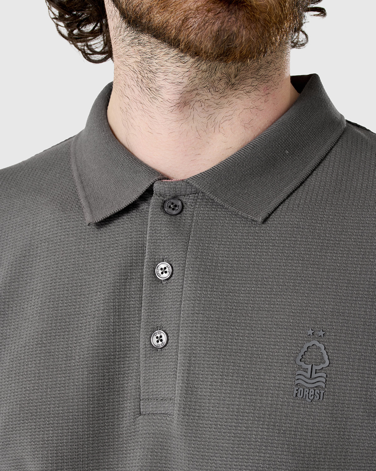 NFFC Charcoal Weekend Edit Waffle Polo - Image 2