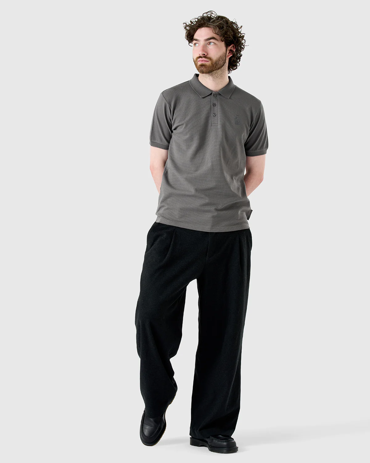 NFFC Charcoal Weekend Edit Waffle Polo - Image 3