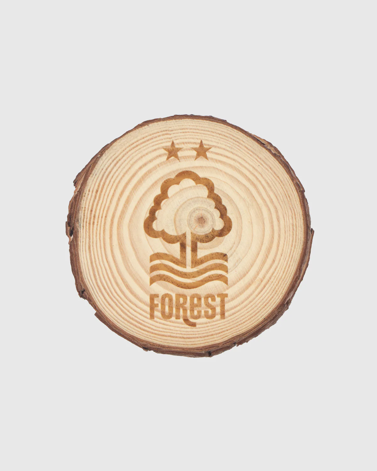 NFFC Crest Engraved Log Slice