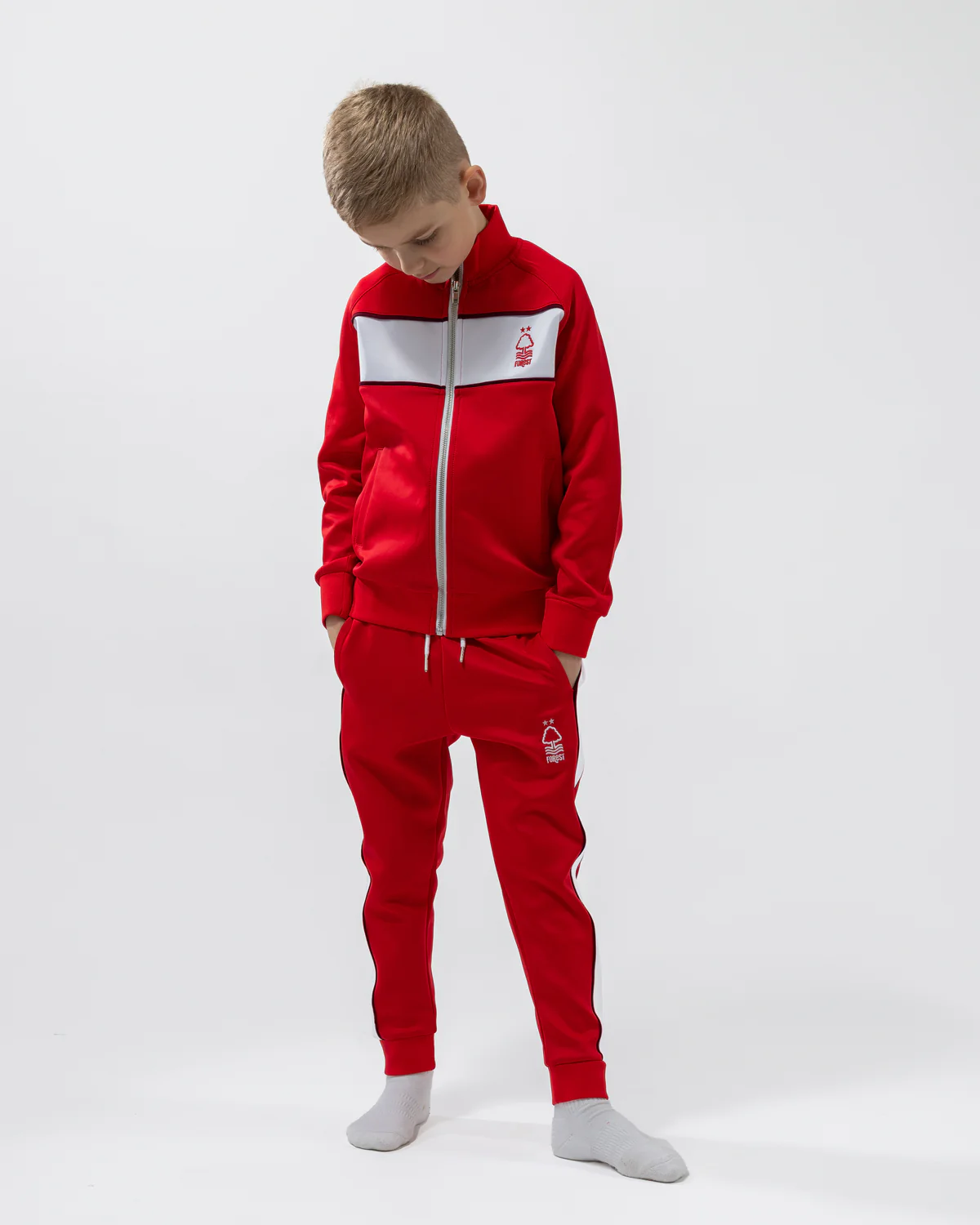 NFFC Junior Red Essential Crest Tracksuit - Image 3