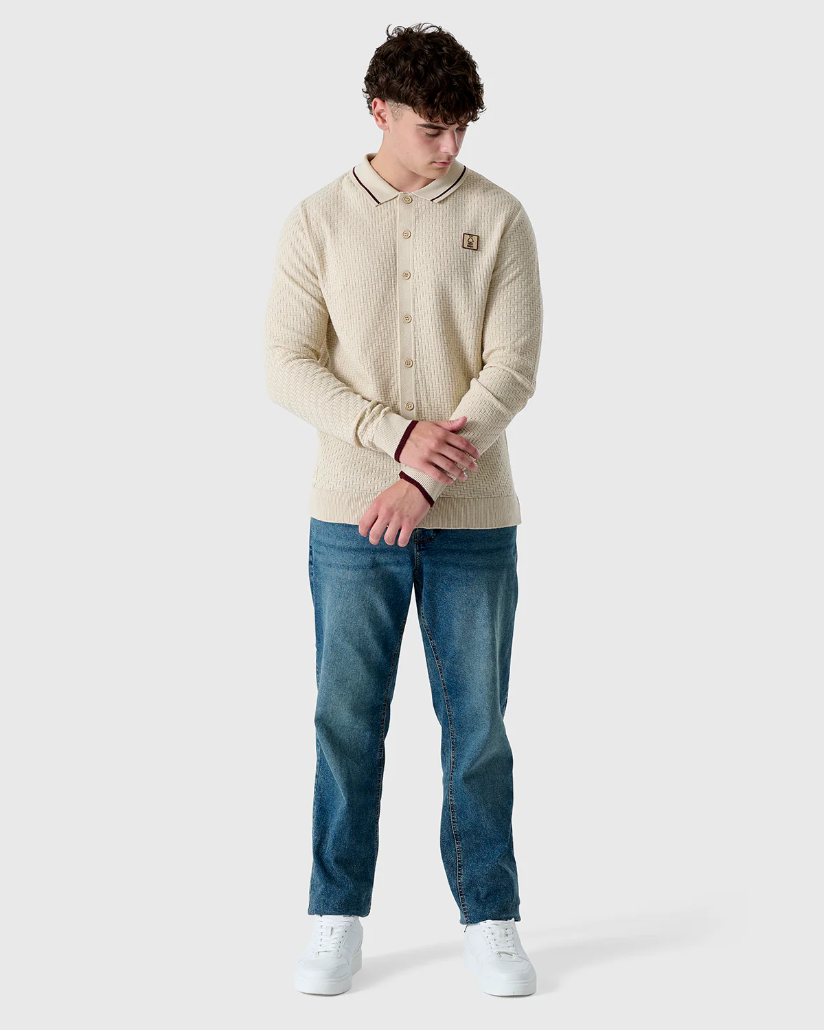 NFFC Flagstone Button Through Knit Polo - Image 3