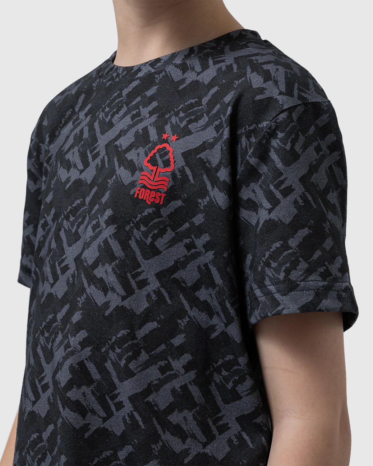 NFFC Junior Honeycomb All Over Print Charcoal T-Shirt - Image 2