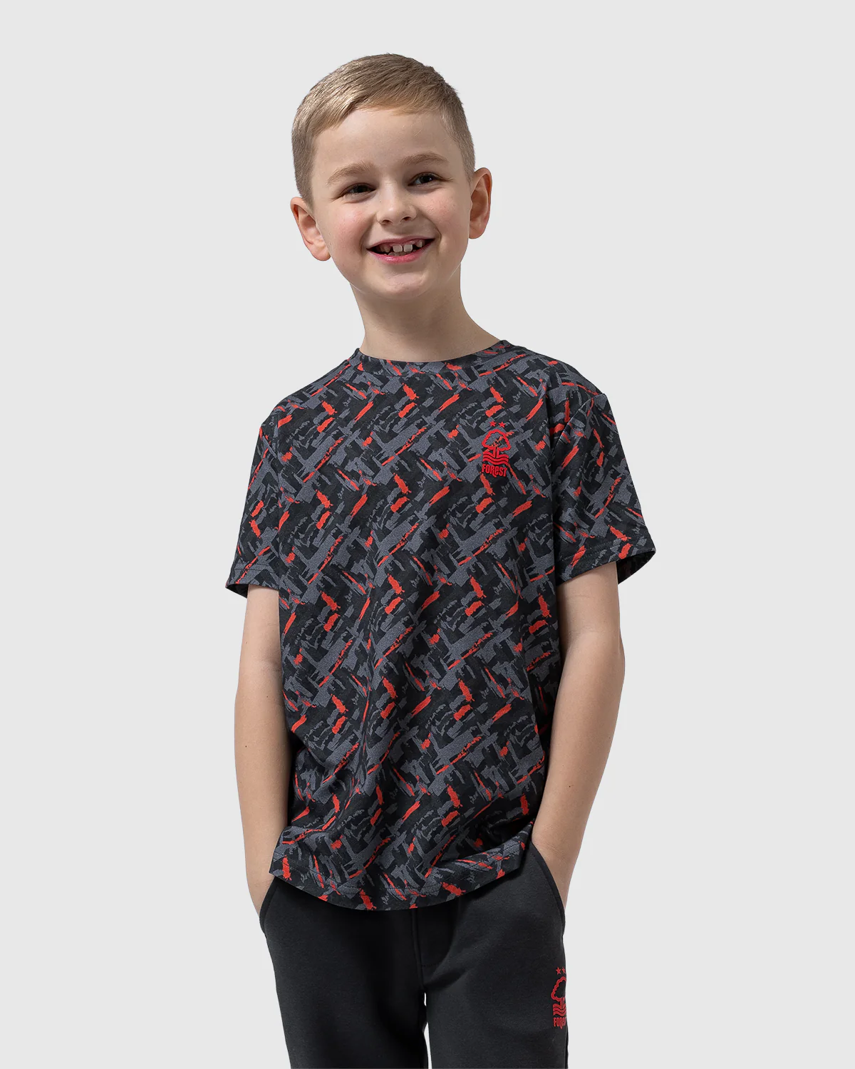 NFFC Junior Honeycomb All Over Print Red T-Shirt