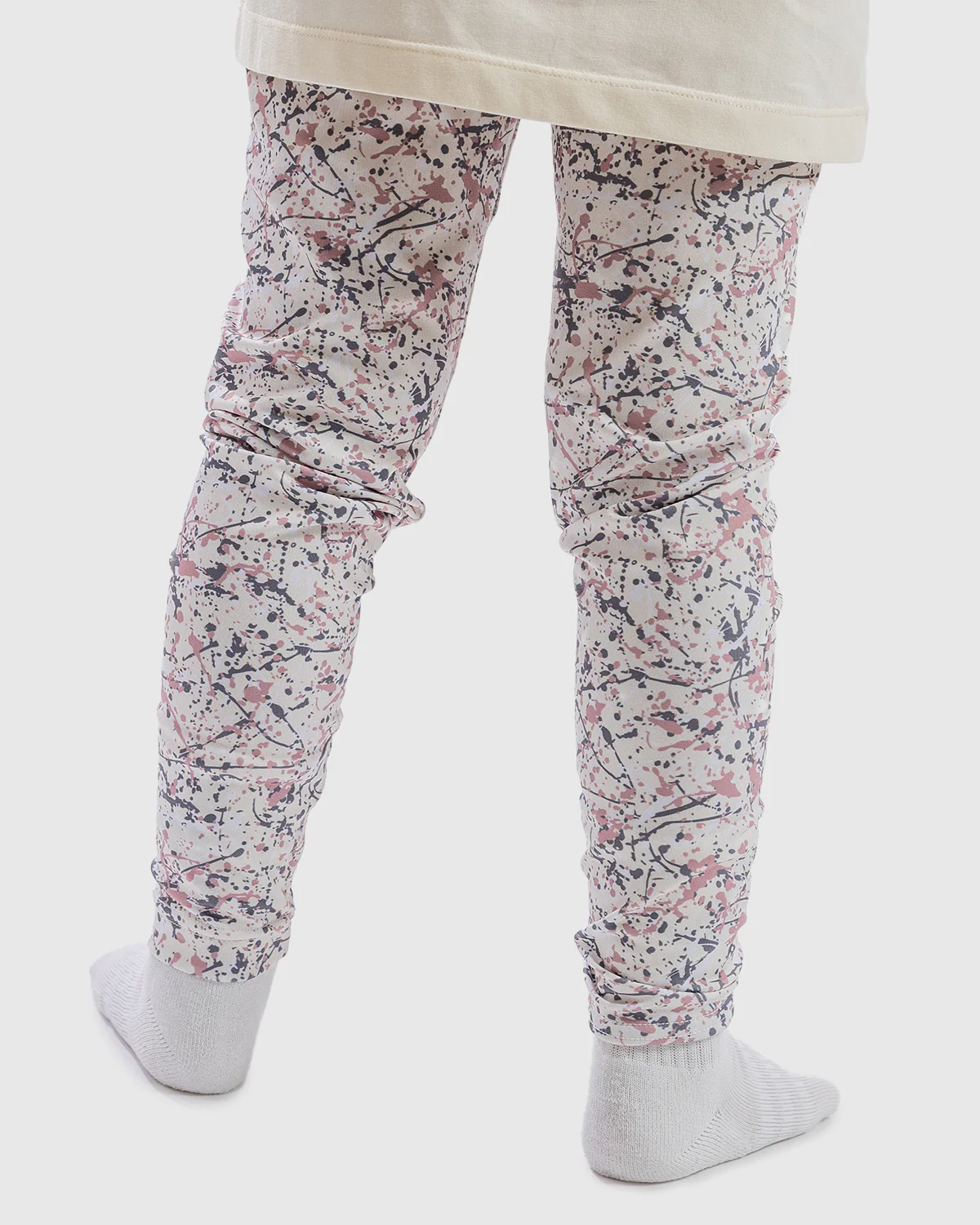 NFFC Junior Cream Splatter Print Leggings - Image 2