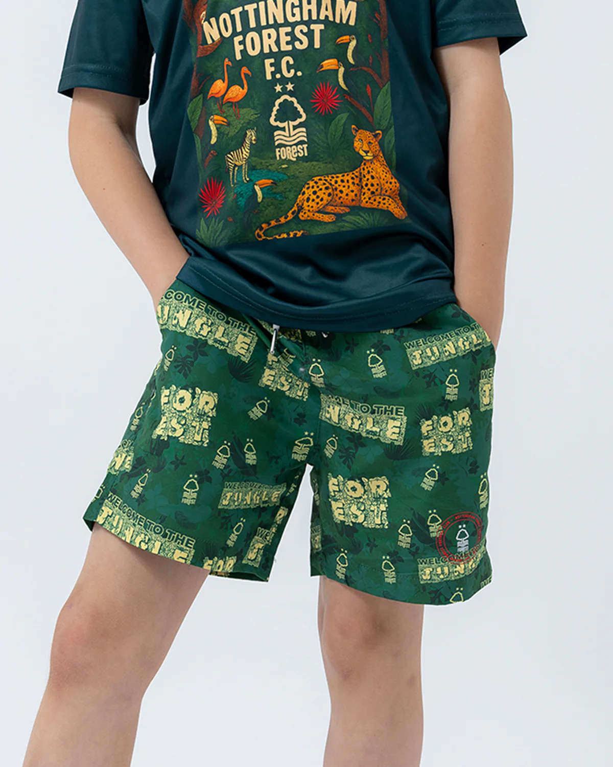 NFFC Junior Green Jungle Swim Shorts