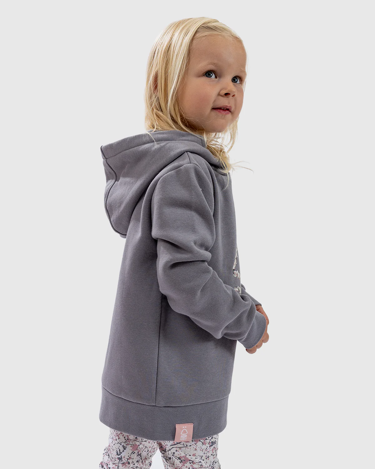 NFFC Junior Grey Splatter Print Crest Hoodie - Image 2