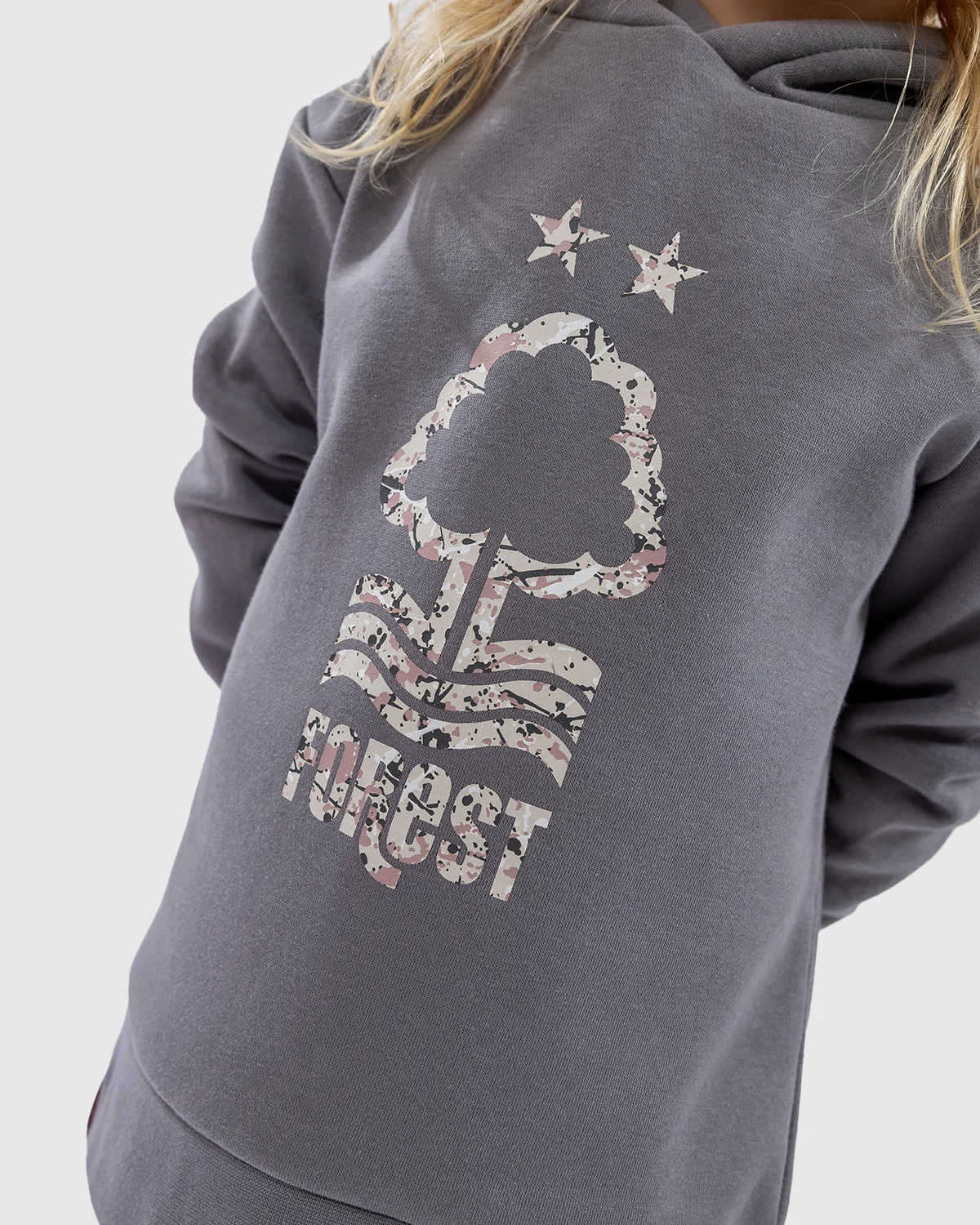NFFC Junior Grey Splatter Print Crest Hoodie - Image 3