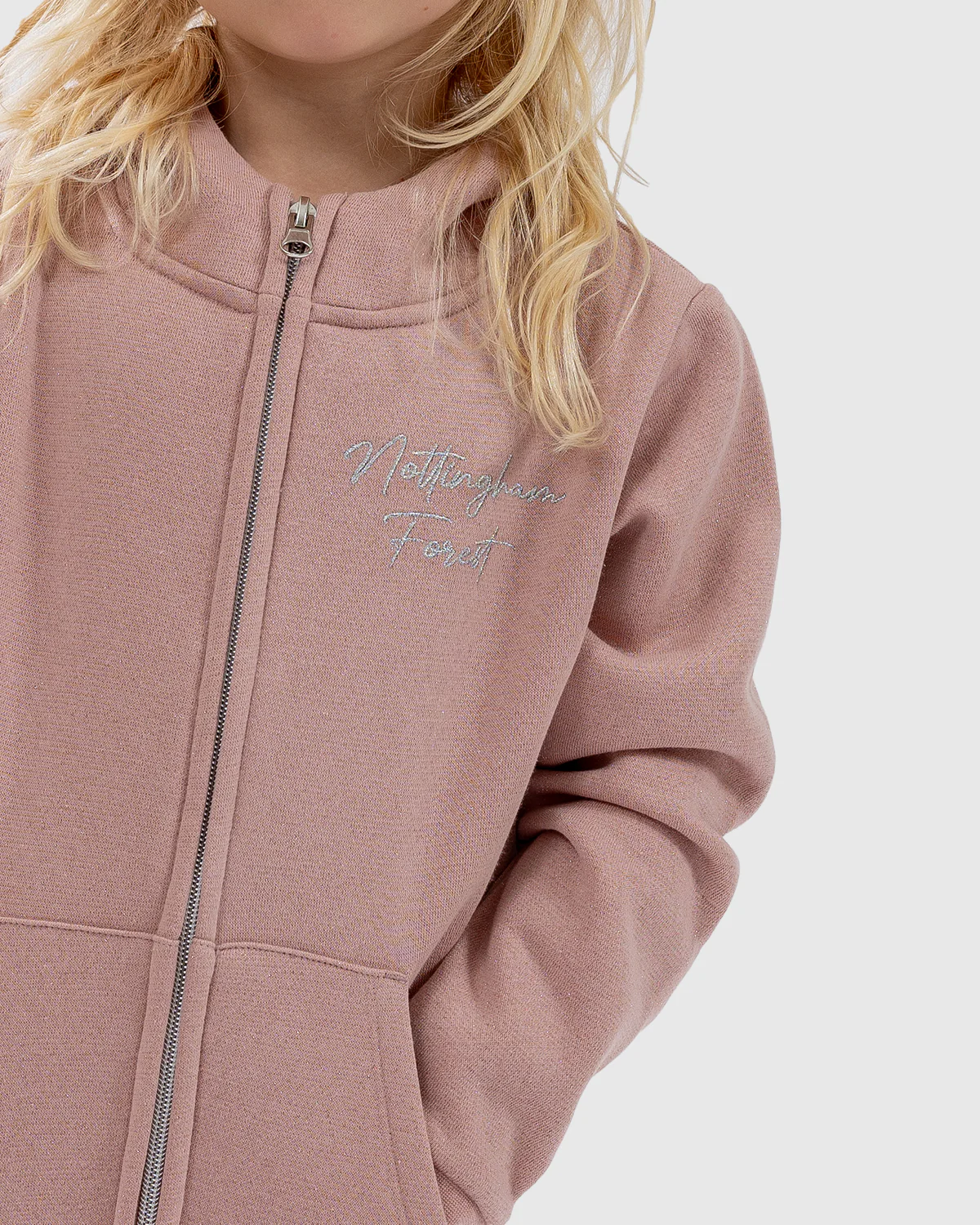 NFFC Junior Pink Lurex Full Zip Hoodie - Image 4