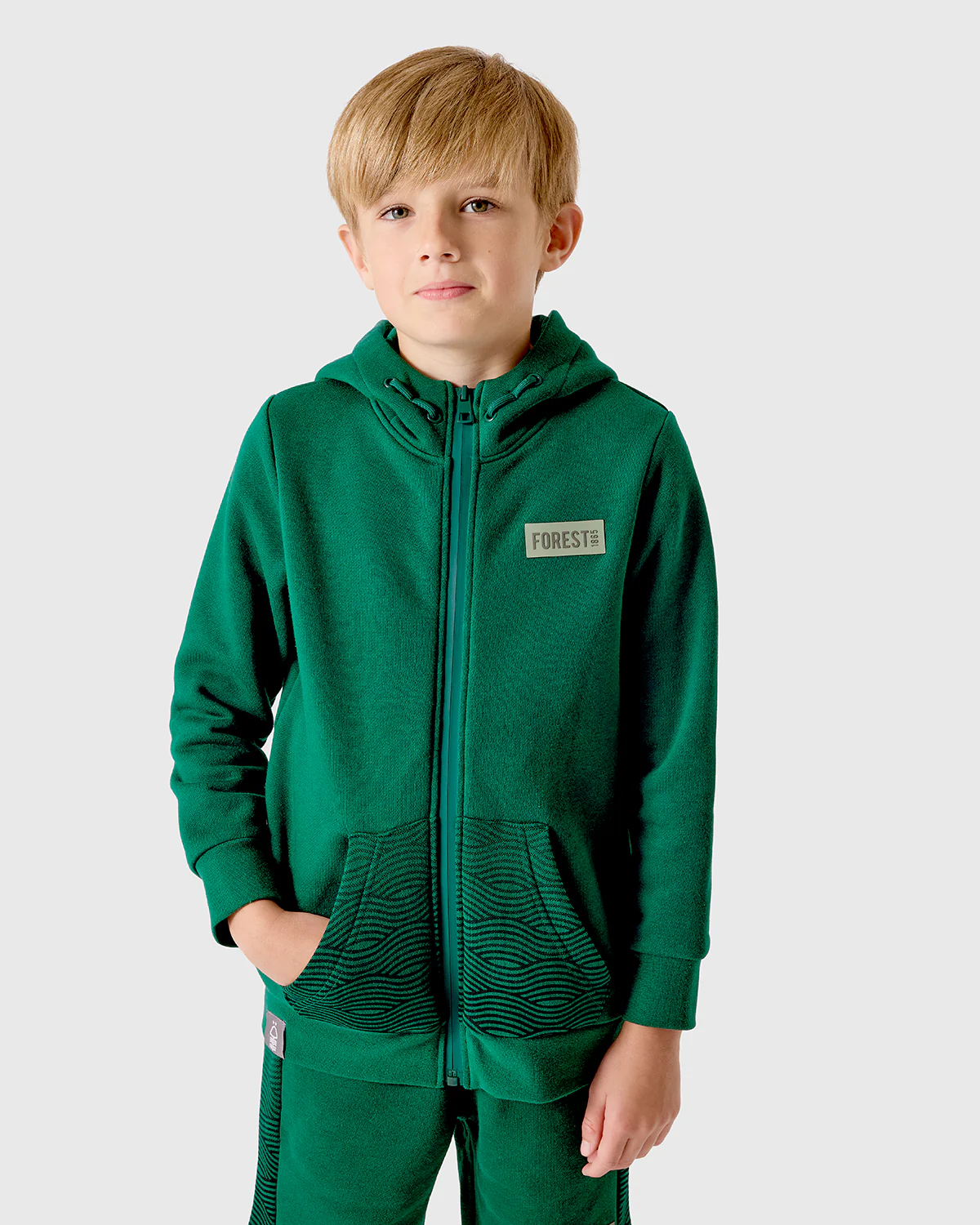 NFFC Junior Green Trent Print Full Zip Hoodie - Image 2