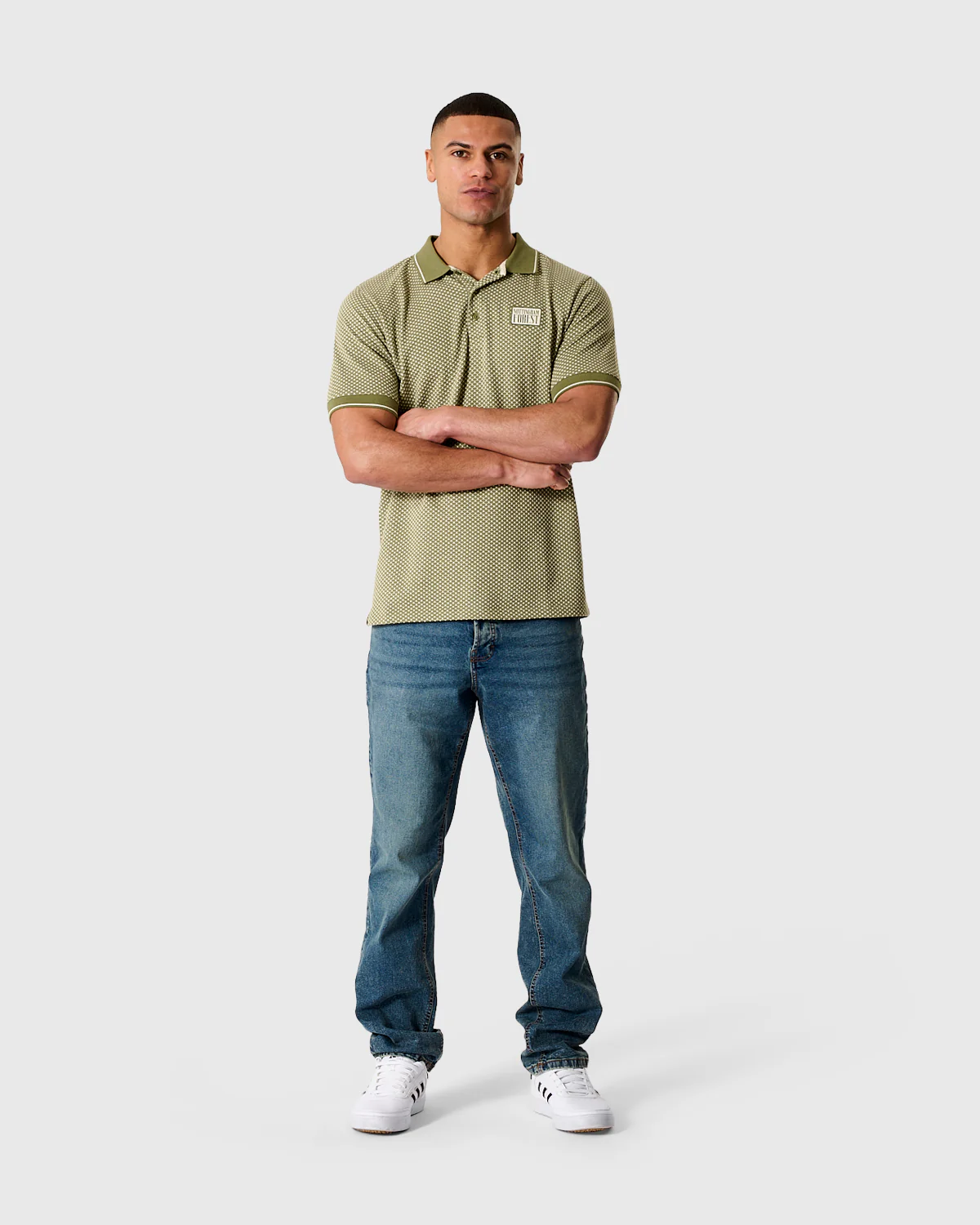 NFFC Khaki Classic Jacquard Polo - Image 3