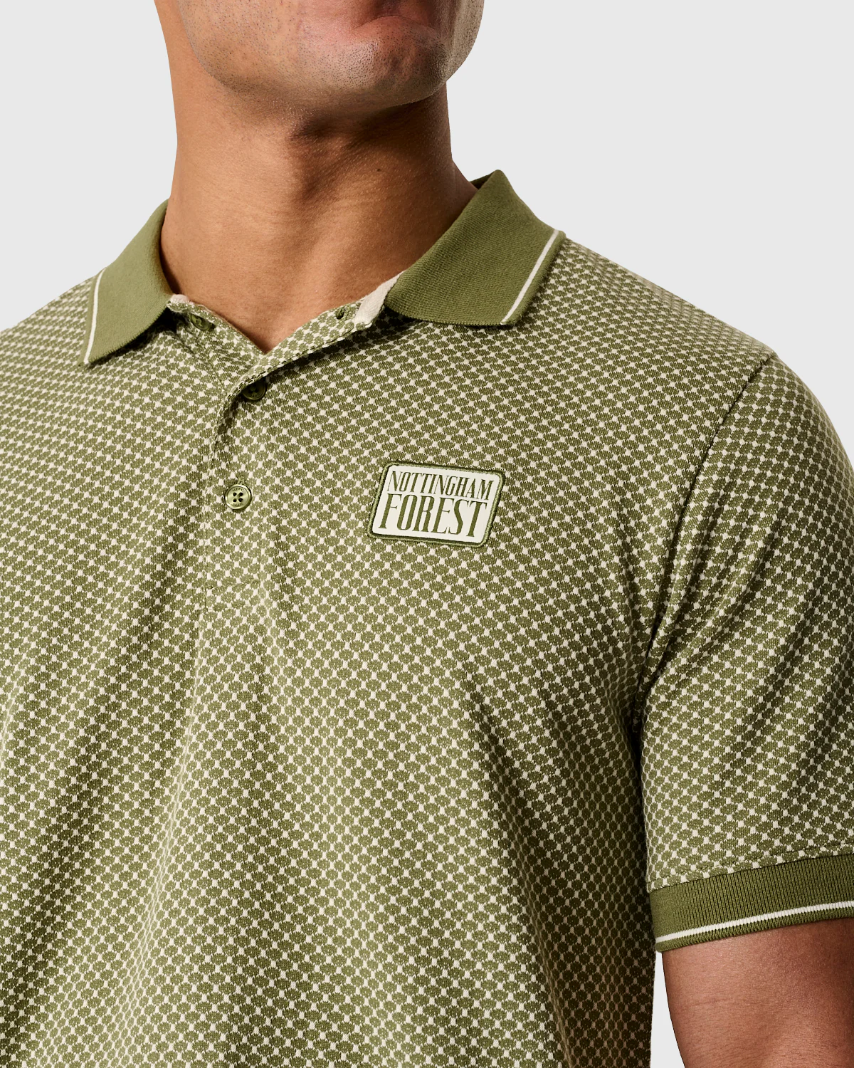 NFFC Khaki Classic Jacquard Polo - Image 4