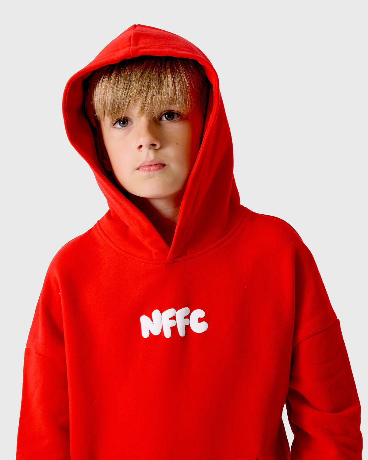 NFFC Junior Red Puff Print Hoodie - Image 3