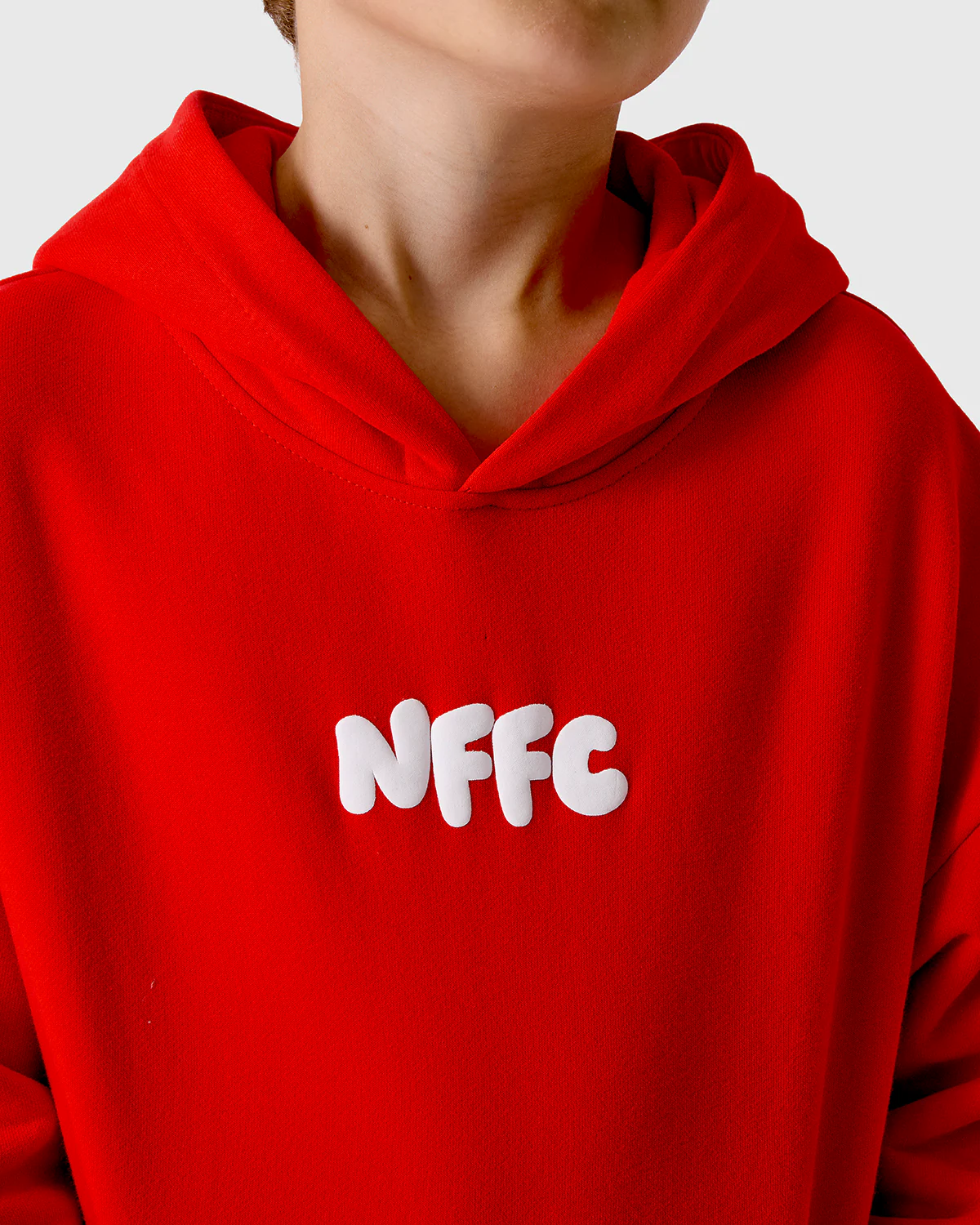 NFFC Junior Red Puff Print Hoodie - Image 4