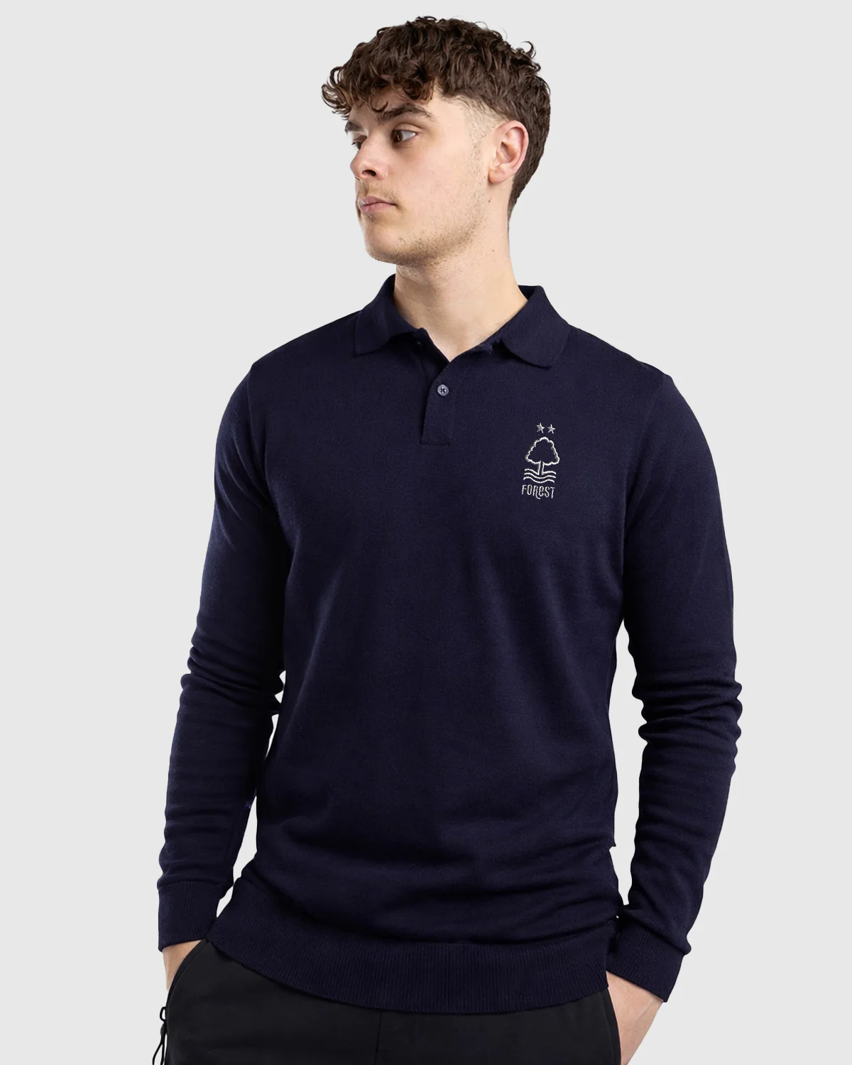 NFFC Navy Essential Knit Longsleeve Polo