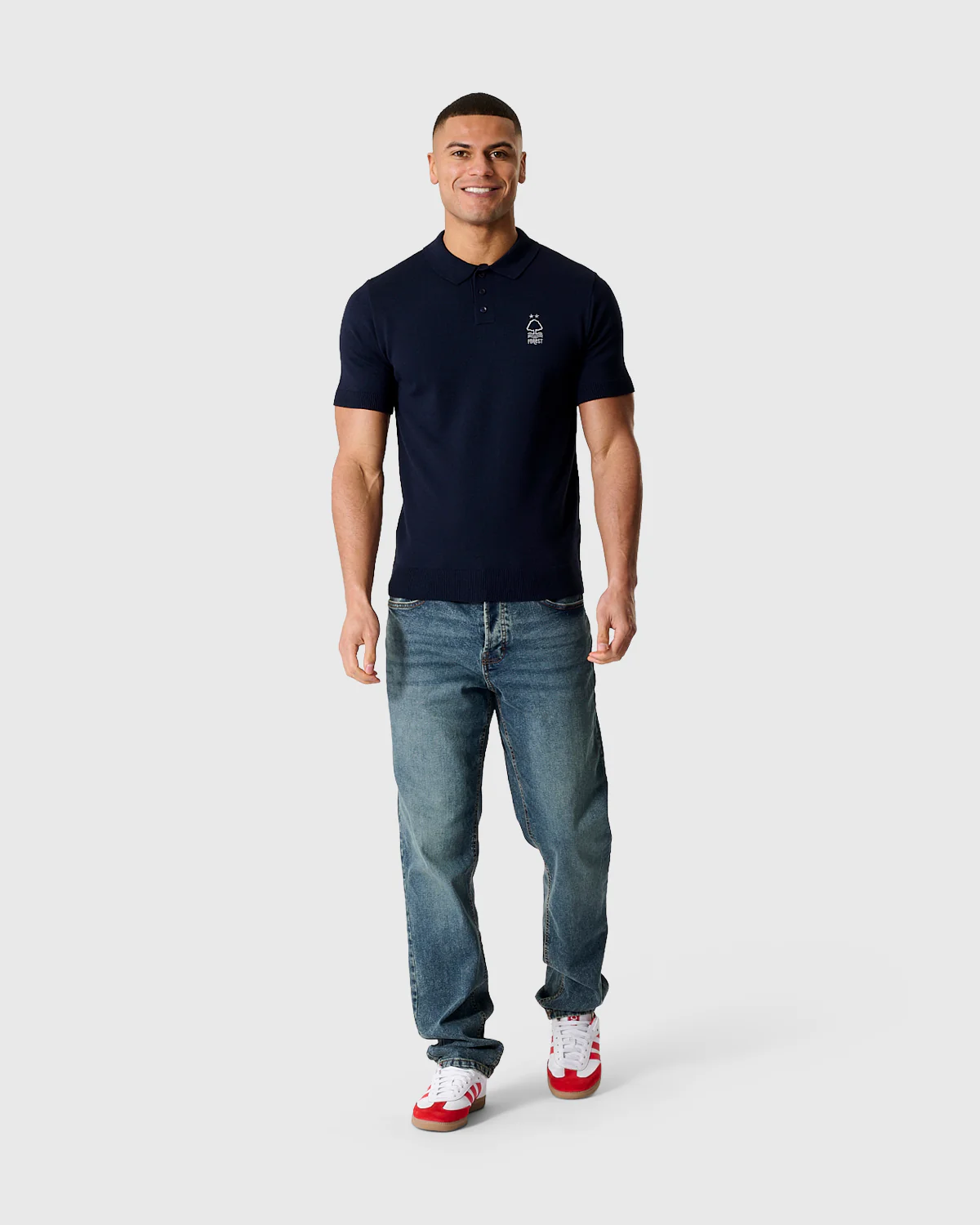 NFFC Navy Essential Knit Short Sleeve Polo - Image 3
