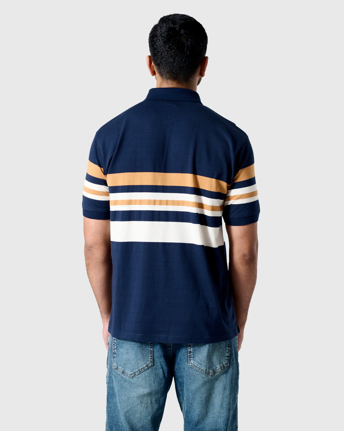 NFFC Navy Premium Circle Striped Polo - Image 2