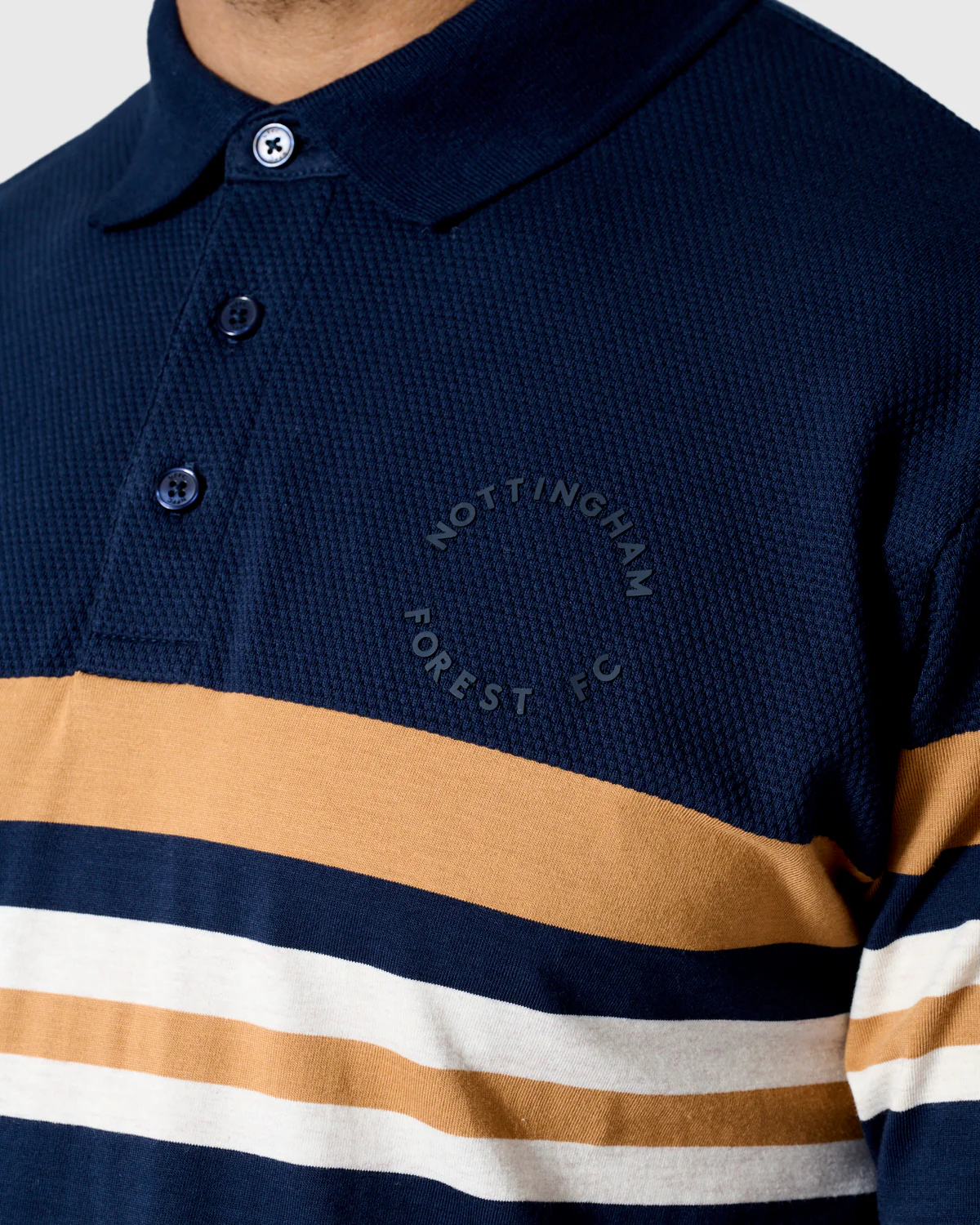 NFFC Navy Premium Circle Striped Polo - Image 4