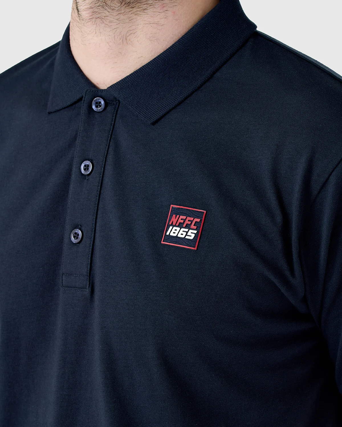 NFFC Navy Sports Casual Tipped Sleeve Polo - Image 7
