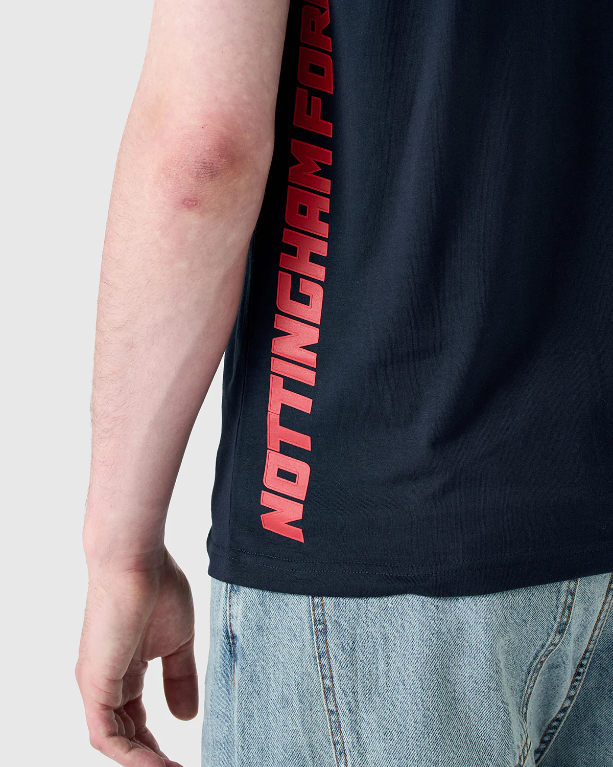 NFFC Navy Sports Casual Vertical Print T-Shirt - Image 2
