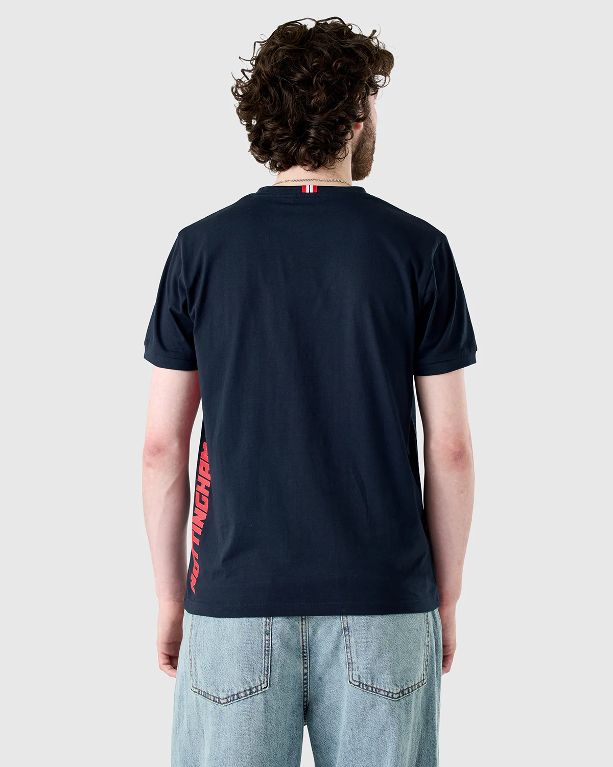 NFFC Navy Sports Casual Vertical Print T-Shirt - Image 3