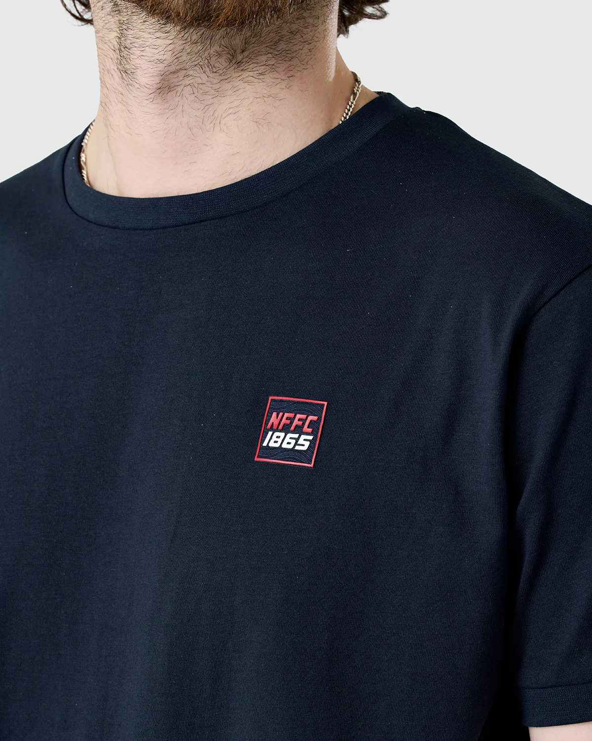 NFFC Navy Sports Casual Vertical Print T-Shirt - Image 4