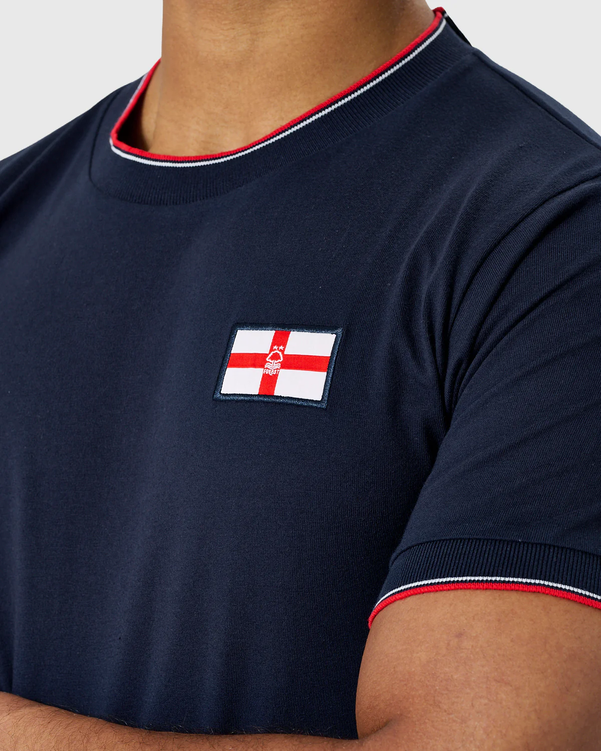 NFFC Navy Club & Country Tipped T-Shirt - Image 4