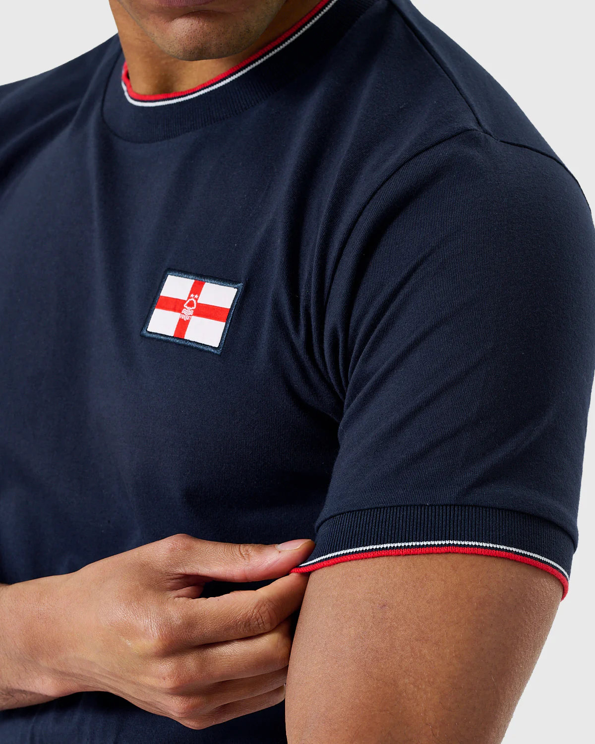 NFFC Navy Club & Country Tipped T-Shirt - Image 5